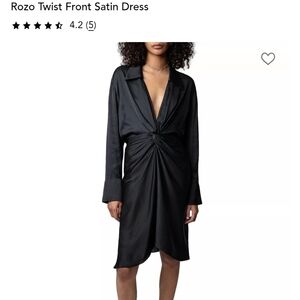Zadig & Voltaire Black Satin Midi Dress